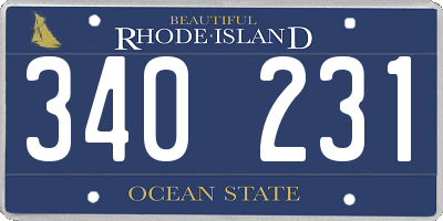 RI license plate 340231