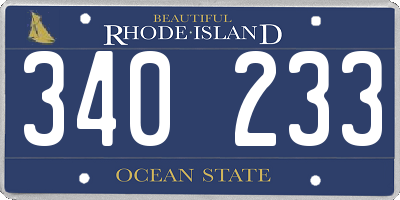 RI license plate 340233