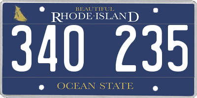 RI license plate 340235