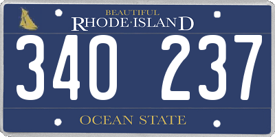 RI license plate 340237