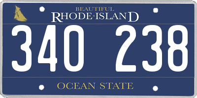 RI license plate 340238