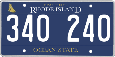 RI license plate 340240