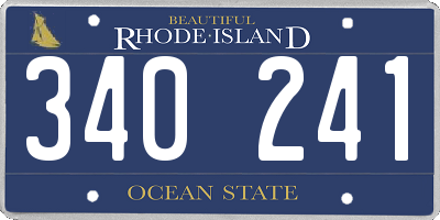 RI license plate 340241