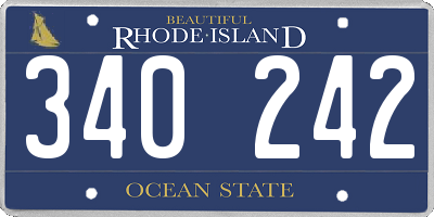 RI license plate 340242