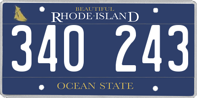 RI license plate 340243