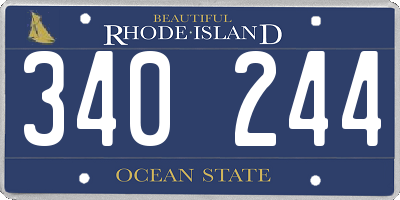 RI license plate 340244