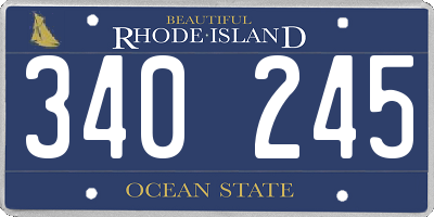RI license plate 340245