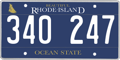 RI license plate 340247