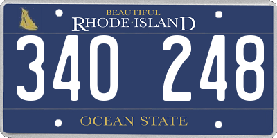 RI license plate 340248