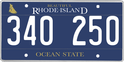 RI license plate 340250