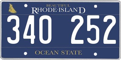 RI license plate 340252