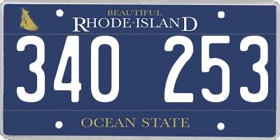 RI license plate 340253