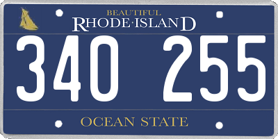 RI license plate 340255