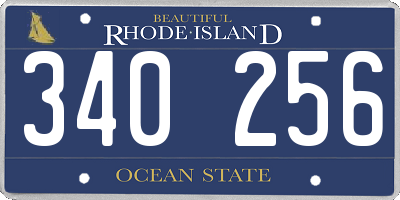 RI license plate 340256