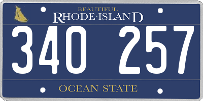 RI license plate 340257
