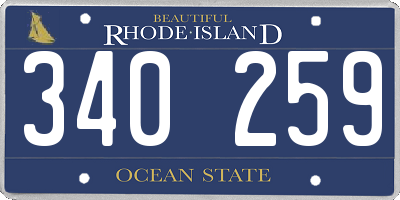 RI license plate 340259