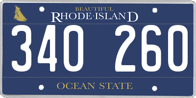 RI license plate 340260