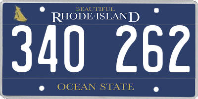 RI license plate 340262