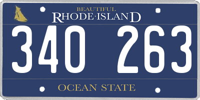 RI license plate 340263