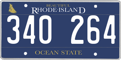 RI license plate 340264