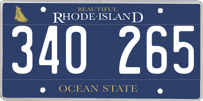 RI license plate 340265