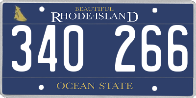 RI license plate 340266