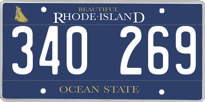 RI license plate 340269