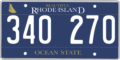 RI license plate 340270
