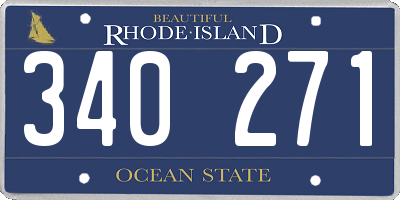 RI license plate 340271