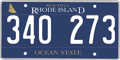 RI license plate 340273