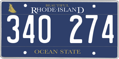 RI license plate 340274