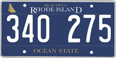 RI license plate 340275