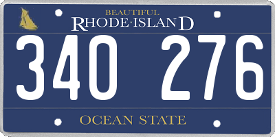 RI license plate 340276