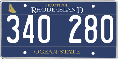 RI license plate 340280