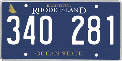 RI license plate 340281