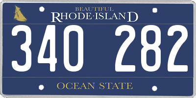 RI license plate 340282
