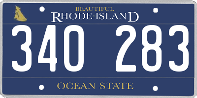 RI license plate 340283