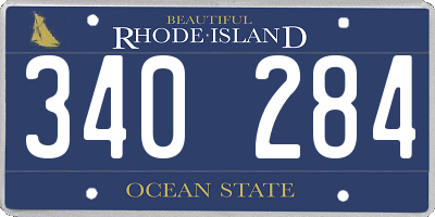 RI license plate 340284