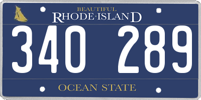 RI license plate 340289