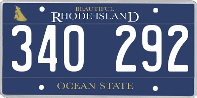 RI license plate 340292