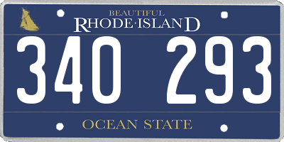 RI license plate 340293
