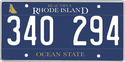 RI license plate 340294