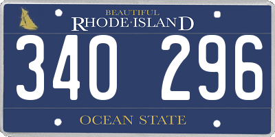 RI license plate 340296