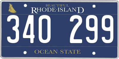 RI license plate 340299