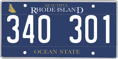 RI license plate 340301