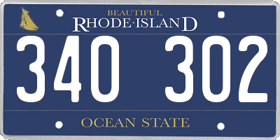 RI license plate 340302