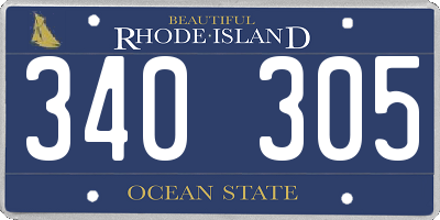 RI license plate 340305