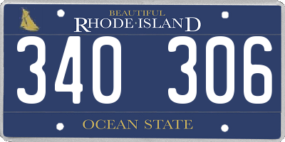 RI license plate 340306