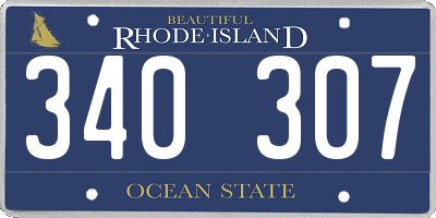 RI license plate 340307