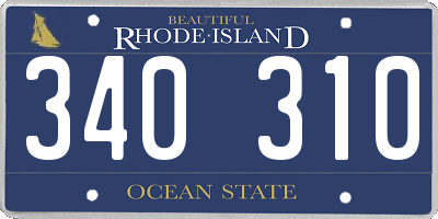 RI license plate 340310